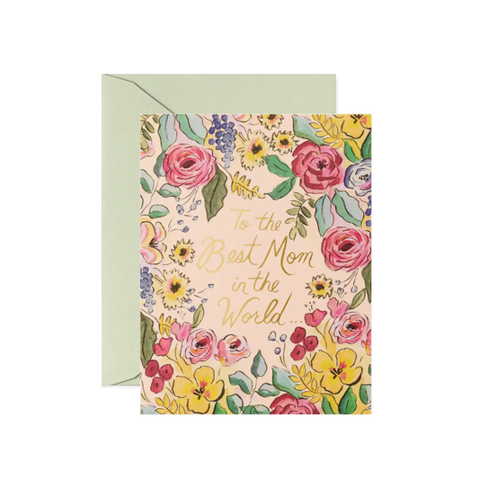 Rifle Paper Co. - Best Mom In the World Card, Lee's Summit, MO, Bel Fiore Co. Flower Bar + Boutique